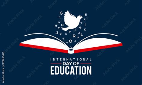 International Day of Education vector template. 24 January design for day of education theme ...