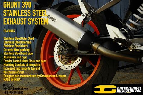 2013-2016 KTM Duke 390 GRUNT Exhaust System (VERSION-2) | Indimotard ...