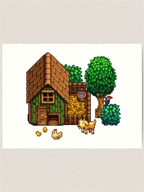 "Retro Pixel Farm House" Art Print by maybeoffensive | Redbubble