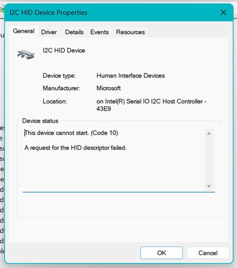 touchpad - How do I fix the I2C HID Device (Code 10) error in Windows 11? - Super User