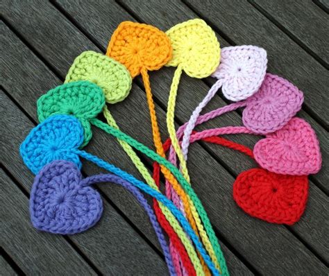 Crochet Heart Bookmark Cotton Bookmark Crochet Page Marker - Etsy | Crochet bookmark pattern ...