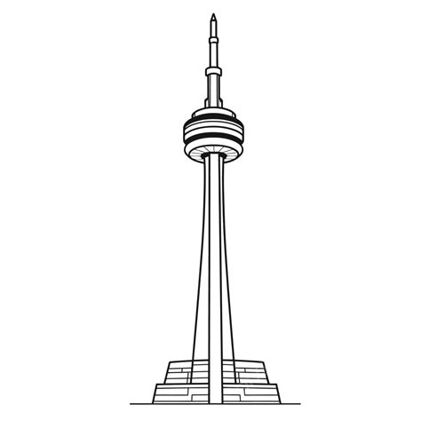 Toronto Tower Cn Tower Coloring Page Outline Sketch Drawing Vector Cn ...