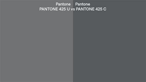 Pantone 425 U vs PANTONE 425 C side by side comparison