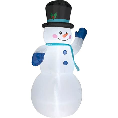 CHRISTMAS 10 FT TALL INFLATABLE WAVING SNOWMAN WITH TOPHAT by Gemmy - Walmart.com - Walmart.com