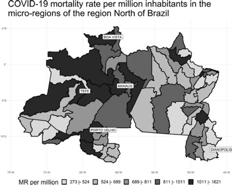 Map with mortality rates per 100,000 inhabitants by the Northern region ...