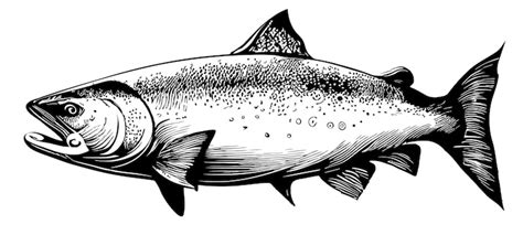 Premium Vector | Salmon fish sketch hand drawn in doodle style illustration