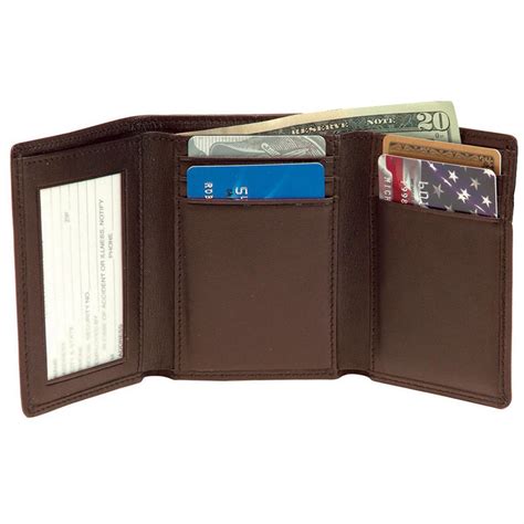 Men's Royce Leather® Tri - Fold Wallet with Double ID Window - 197386 ...