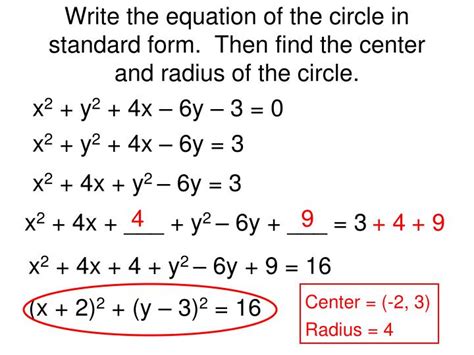 Standard Equation Of A Circle With Radius And Center - Tessshebaylo