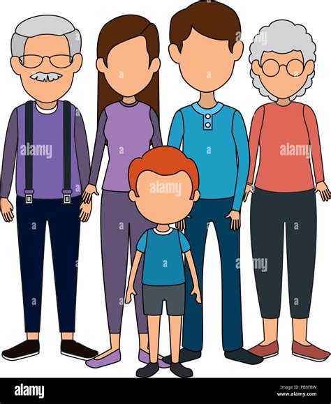 group of cute family members characters vector illustration design ...