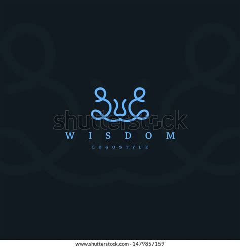 Wisdom Logo Design Template Blue Monogram Stock Vector (Royalty Free) 1479857159 | Shutterstock