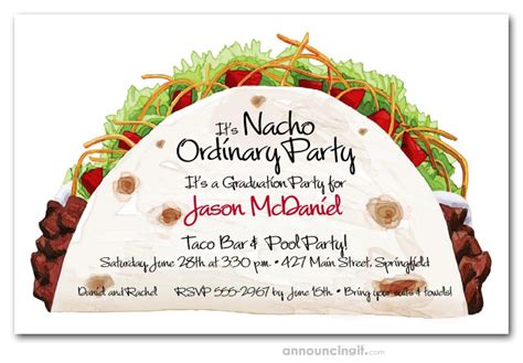 Taco Party Invitations, Mexican Food, Cinco de Mayo Invites