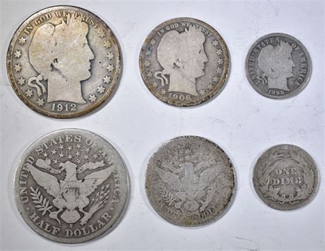 $5.00 FACE VALUE MIXED U.S. BARBER COINAGE