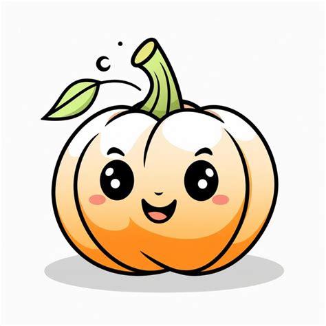 Premium Photo | Kawaii Pumpkin Coloring Page ToddlerFriendly Cartoon with Bold Black Lines on ...