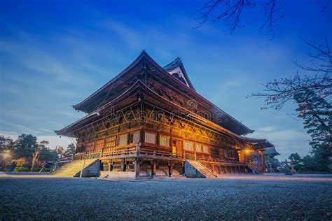 Zenkoji Temple at Night, Nagano, JAPAN. Stock Image - Image of ...