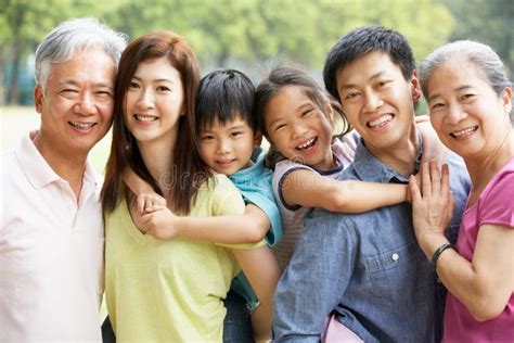 Portrait Of Multi-Generation Chinese Family Stock Image - Image: 26097783