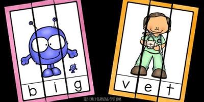 10 CVC Word Puzzles - Classroom Freebies