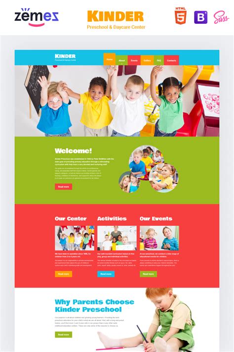 Kids Center Responsive Website Template #48443