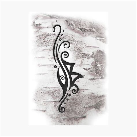 "Berkana Rune in Tribal Tattoo Style" Photographic Print by ...