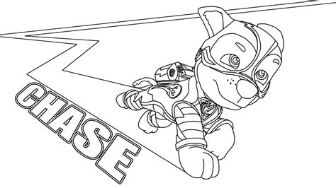 Paw Patrol Mighty Pups Chase Coloring Pages Printable