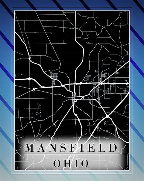 Mansfield Ohio Street Map by Dan Sproul | Street map, Mansfield ohio, Map