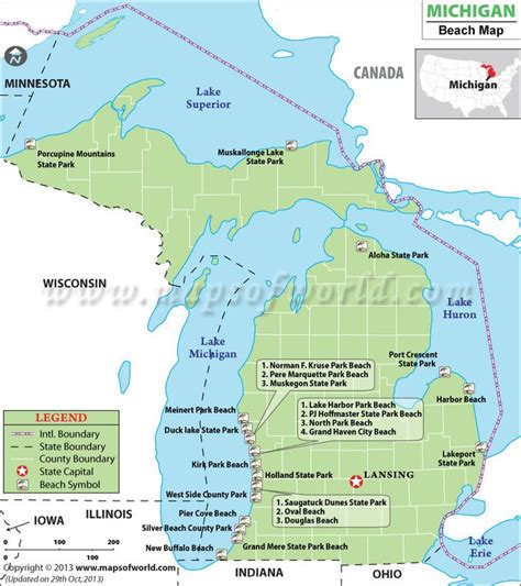 the michigan state map with major cities and roads in it's vicinity ...