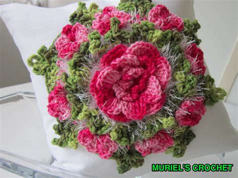 MURIEL'S CROCHET: MY ROMANTIC FLOWER PILLOW