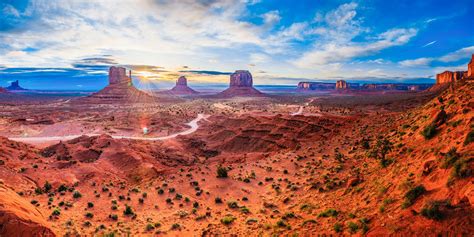 aerial drone shot of red deserts of oljato monument valley, surreal ...