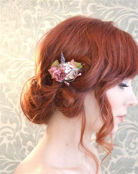 Blush flower clip, rosebud hair clip, bridal hair accessor… | Flickr