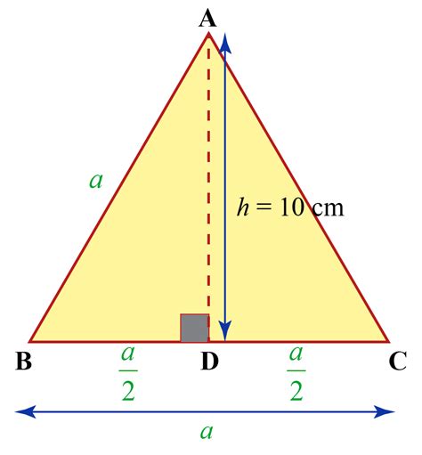 Area Of Equilateral Triangle With Height Formula