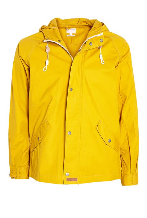 Knowledge Cotton Apparel Yellow Light Wax Canvas Rain Jacket in Yellow ...