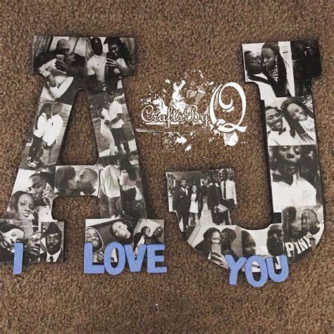 Photo collage on wooden letters | Wooden letters, Photo collage, Crafts