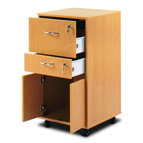 Bristol Maid Beech Bedside Cabinet (Cupboard and Two Lockable Drawers) | Health and Care