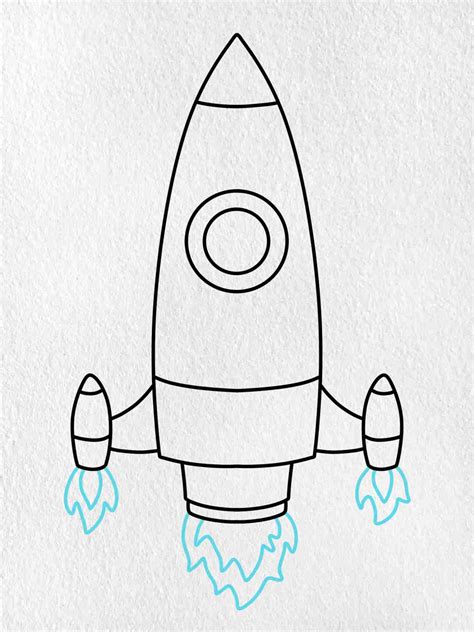 Rocket Ship Drawing (easy) - HelloArtsy