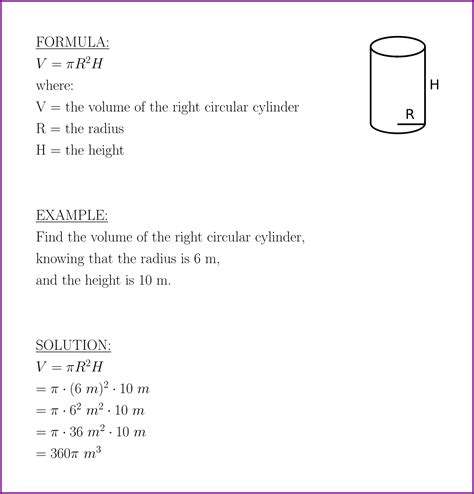 Volume of the right circular cylinder (formula and example) – LUNLUN.COM