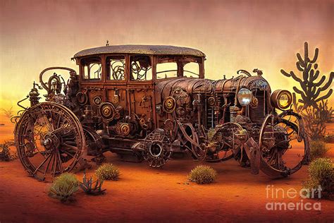 Steampunk Car Desert Sunset by Kaye Menner Photograph by Kaye Menner - Fine Art America