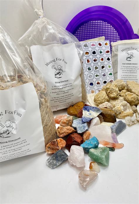 2 EXTRA LARGE 7 Lb Gemstone Mining Crystal Bag Kits & 10 Break - Etsy ...