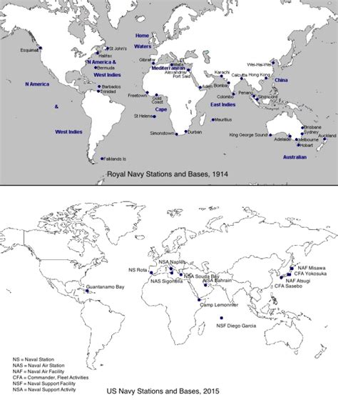 Royal Navy Overseas Stations and Bases in 1914... - Maps on the Web