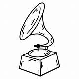 Doodle Retro Gramophone Vector Sketch Illustration Of Musical  sketch template