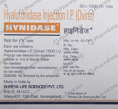 Buy Hynidase 1500 IU Powder For Injection (1) Online at Flat 15% OFF ...