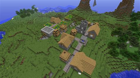 Minecraft 1.8 Seed: NPC Village and Crazy mountains at spawn! Minecraft Project