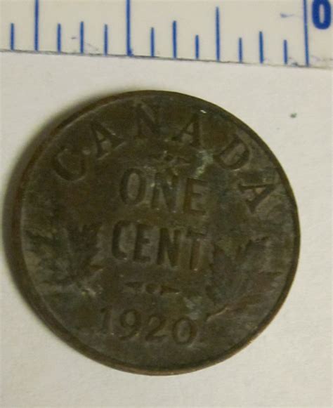 Canada 1920 1 Cent Copper Canadian Penny GEORGVIS V DEL GRA REX ET FD IMP.