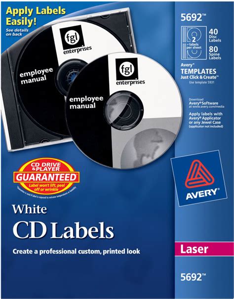 Avery CD Labels Permanent Adhesive, 40 Disc Labels And 80, 06/20/2024 ...