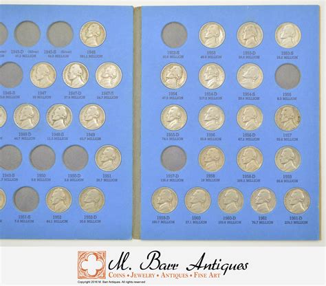 Set of Jefferson Nickels - 1938-63 - Early Dates Collection | Property Room