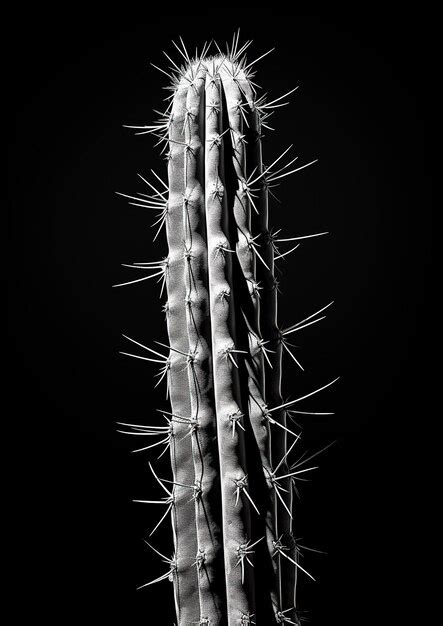 Premium AI Image | Monochrome Cactus An Exquisite Black and White ...