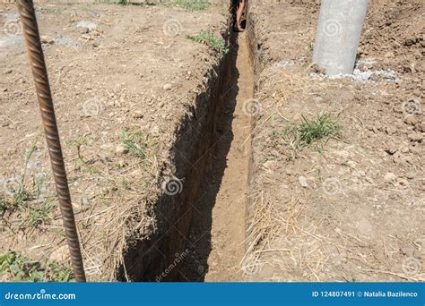 Providing Safety for the Installation of a New Sewage Pipe Stock Image ...