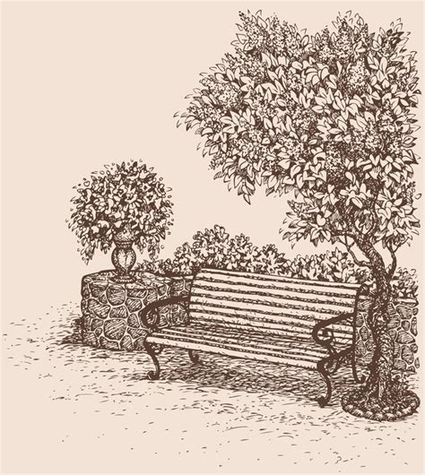 Park Bench Drawing at GetDrawings | Free download