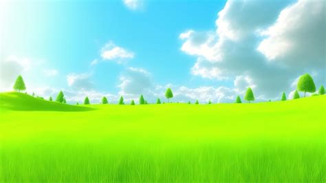 Premium Photo | Cartoon summer landscape panorama green hills mountains and blue sky background