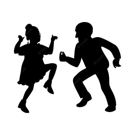 Premium Vector | Silhouette of a couple of elderly people dancing a ...