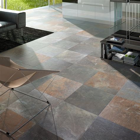 Slate Multicolor Porcelain Tile | Floor tile design, Patio flooring, Slate tile floor