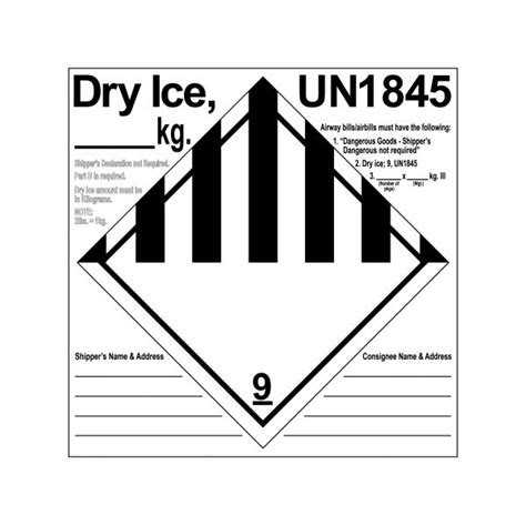 Class 9 Dry Ice UN1845 Label – Gobo Trade Ltd.